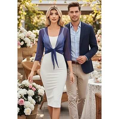 sheer shrug for dresses Avidlove Womens Shrug Sheer Tie Front Sleeve Cropped Cardigan Mesh Bolero  Lightweight Shrug