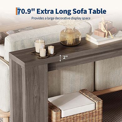 Farmhouse Console Table,Narrow Entryway Table,Rectangular Sofa Table,Wood Sofa Console Behind Couch