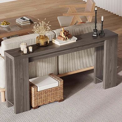 Farmhouse Console Table,Narrow Entryway Table,Rectangular Sofa Table,Wood Sofa Console Behind Couch