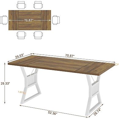 Dining Table For 4-6 People,Rectangle Kitchen Table,Long Dining Room Table,Dinner Table,Table Only