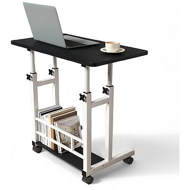 Small Portable Standing Desk Adjustable Height, Mobile Stand Laptop Computer Workstation