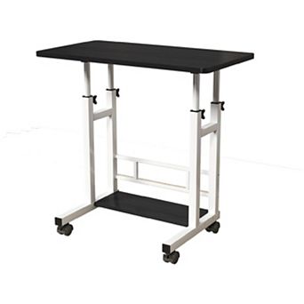 Small Portable Standing Desk Adjustable Height, Mobile Stand Laptop Computer Workstation
