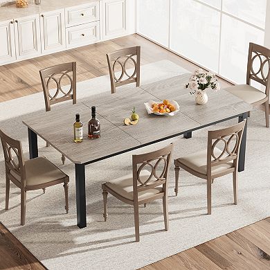 Dining Table For 6~8,Long Kitchen Table,Wood Rectangle Conference Table,Table Only