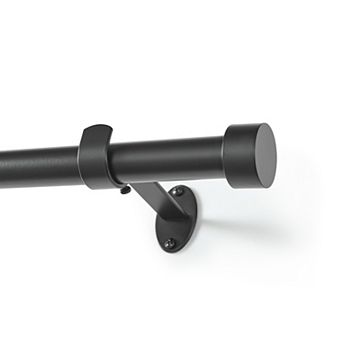 Threadmade Serena 1-Inch Adjustable Single Curtain Rod with End Cap Finials