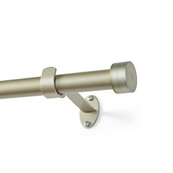 Threadmade Serena 1-Inch Adjustable Single Curtain Rod with End Cap Finials
