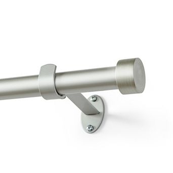 Threadmade Serena 1-Inch Adjustable Single Curtain Rod with End Cap Finials