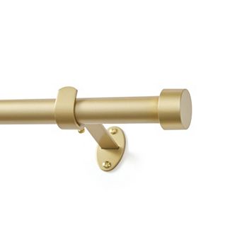 Threadmade Serena 1-Inch Adjustable Single Curtain Rod with End Cap Finials