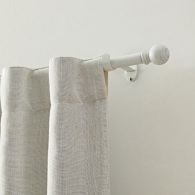Threadmade Farmhouse Ball 3/4-Inch Adjustable Decorative Window Curtain Rod