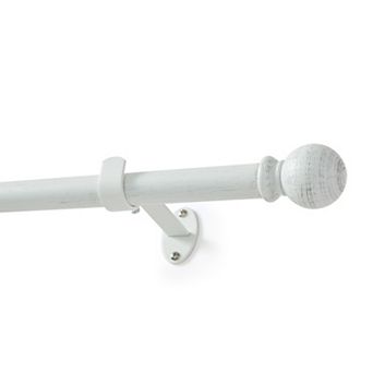 Threadmade Home Farmhouse Ball 3/4-Inch Adjustable Decorative Window Curtain Rod