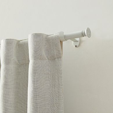 Threadmade Shaker 3/4-Inch Adjustable Single Curtain Rod with Rounded End Cap Finials