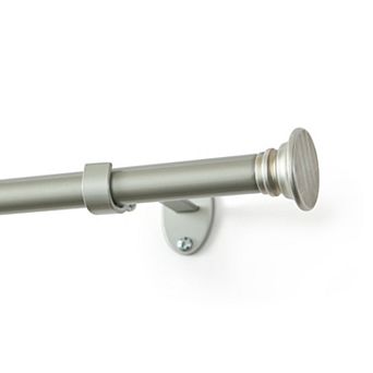 Threadmade Home Shaker 3/4-Inch Adjustable Single Curtain Rod with Rounded End Cap Finials