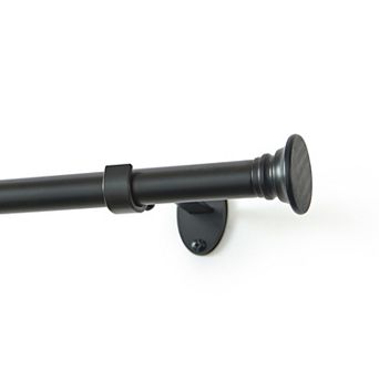 Threadmade Home Shaker 3/4-Inch Adjustable Single Curtain Rod with Rounded End Cap Finials