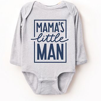 Mama's Little Man - Infant Long Sleeve Bodysuit