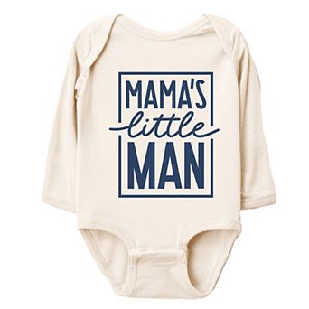 Mama's Little Man - Infant Long Sleeve Bodysuit