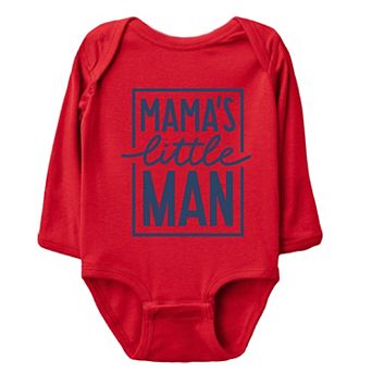 Mama's Little Man - Infant Long Sleeve Bodysuit