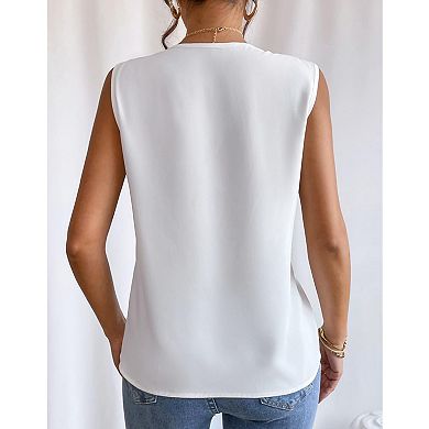 Womens Summer Tops V Neck Sleeveless Summer Casual Blouses
