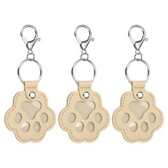 3 pc Pet Fur Storage Keychain, Dog Fur Keepsake Cat Paw Cute Leather Pet Memorial Gifts for Bag Key