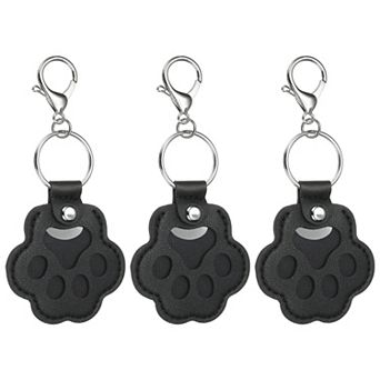3 pc Pet Fur Storage Keychain, Dog Fur Keepsake Cat Paw Cute Leather Pet Memorial Gifts for Bag Key