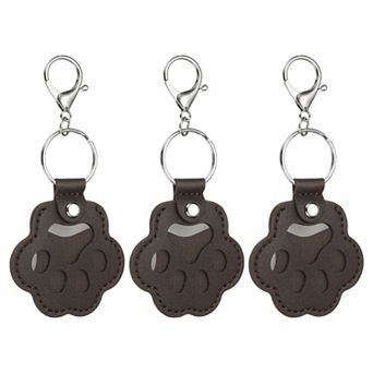 3 pc Pet Fur Storage Keychain, Dog Fur Keepsake Cat Paw Cute Leather Pet Memorial Gifts for Bag Key