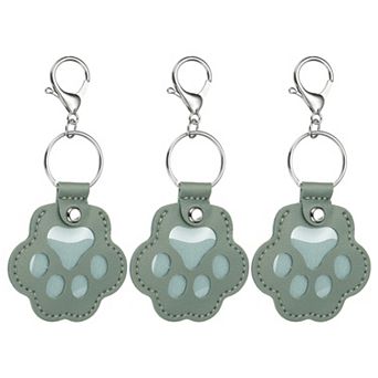 3 pc Pet Fur Storage Keychain, Dog Fur Keepsake Cat Paw Cute Leather Pet Memorial Gifts for Bag Key