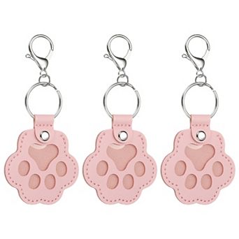 3 pc Pet Fur Storage Keychain, Dog Fur Keepsake Cat Paw Cute Leather Pet Memorial Gifts for Bag Key