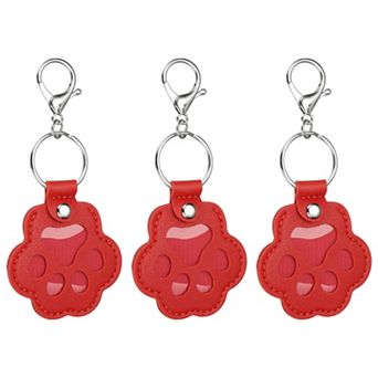 3 pc Pet Fur Storage Keychain, Dog Fur Keepsake Cat Paw Cute Leather Pet Memorial Gifts for Bag Key