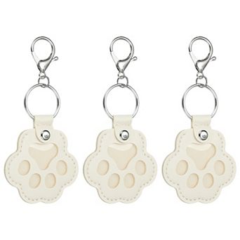 3 pc Pet Fur Storage Keychain, Dog Fur Keepsake Cat Paw Cute Leather Pet Memorial Gifts for Bag Key
