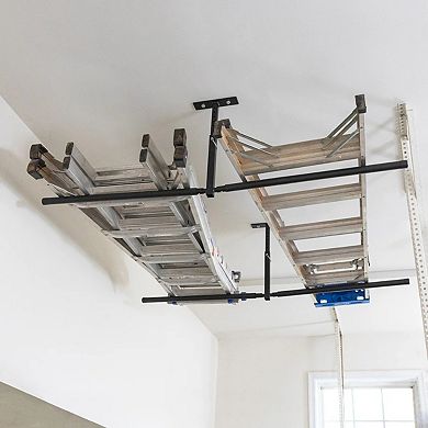 Hi-Port 2 Ladder Adjustable Ceiling Storage Rack - Double Sided - Holds 150 lbs