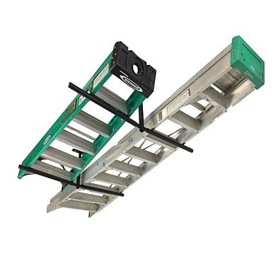 Hi-Port 2 Ladder Adjustable Ceiling Storage Rack - Double Sided - Holds 150 lbs
