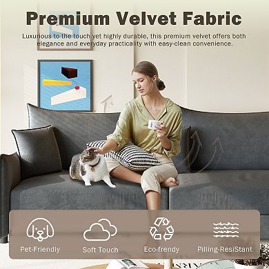 CEWOR 81.9" King Pull Out Sofa Bed with 3 Pillows, for Small Space, Living Room,Apartment
