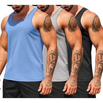 COOFANDY Men' Tank Tops Workout Gym Sleeveless Shirts Summer Running Athletic Swim Shirts