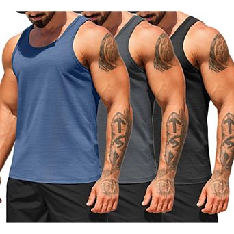 COOFANDY Men' Tank Tops Workout Gym Sleeveless Shirts Summer Running Athletic Swim Shirts
