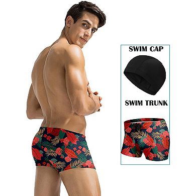 COOFANDY Mens Quick Dry Lightweight Square Leg Cut Trunks Swimwear