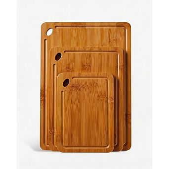 Cutting Board Set of 3, Multi-Size Chopping Boards with Deep Juice Grooves & Handle