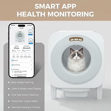 Automatic Cat Litter Box, 68L Self-Cleaning with App Control, Dual Safety Protection & Odor Removal