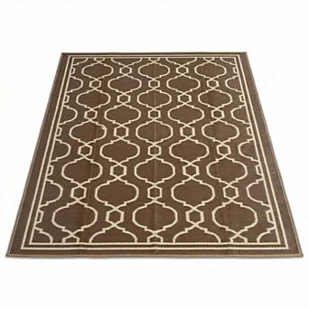 Outdoor Rug Waterproof Reversible for Patio Modern Geometric Portable Camping Mat