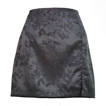 Women's Satin Floral Mini Skirt