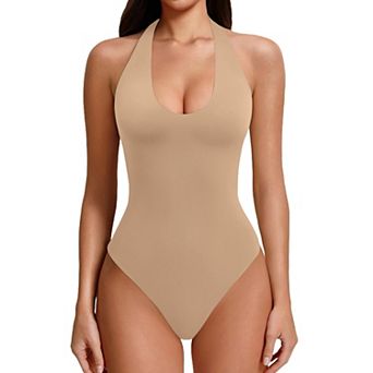Avidlove Body Suits for Womens Halter Tank Top Bodysuit Open Back Going Out Outfits Y2k