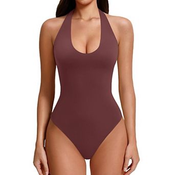 Avidlove Body Suits for Womens Halter Tank Top Bodysuit Open Back Going Out Outfits Y2k