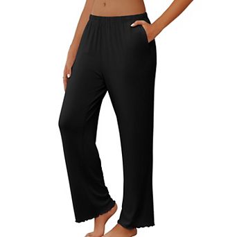 Ekouaer Womens Pajama Pants Lounge Pajama Bottoms Stretch Sleep Pants Wide Leg Pajama Bottoms