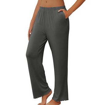 Ekouaer Womens Pajama Pants Lounge Pajama Bottoms Stretch Sleep Pants Wide Leg Pajama Bottoms