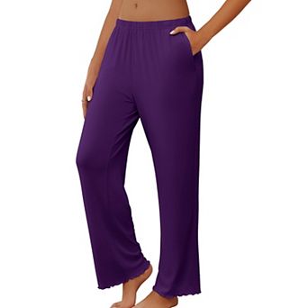 Ekouaer Womens Pajama Pants Lounge Pajama Bottoms Stretch Sleep Pants Wide Leg Pajama Bottoms