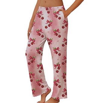 Ekouaer Womens Pajama Pants Lounge Pajama Bottoms Stretch Sleep Pants Wide Leg Pajama Bottoms