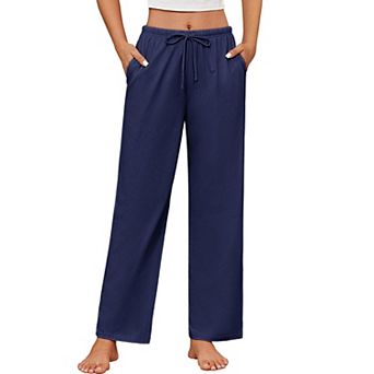 Ekouaer Womens Cotton Pajama Pants Casual Drawstring Pajama Bottom Soft Pajama Pants