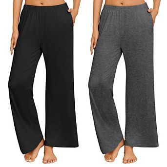Ekouaer Two Pack Womens Pajama Pants Pajama Bottoms Wide Leg Sleep Pants Pajama Bottoms