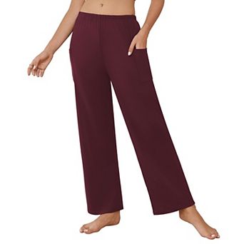 Ekouaer Pajama Pants Comfy Pajama Sleep Bottoms Casual Stretch Wide Leg Lounge Pants with Pockets