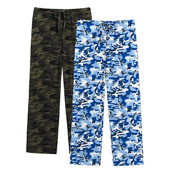 Ekouaer Two Pack Mens Pajama Pants Long Pajamas Bottoms Drawstring All match Lounge Pants
