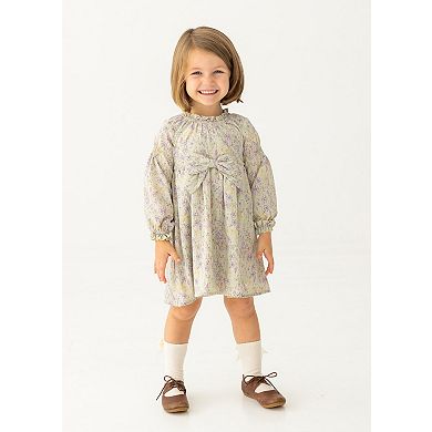Lavender Meadows Floral Bow Dress