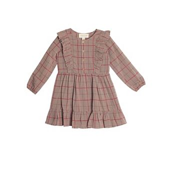Hazel Button Brown Dress