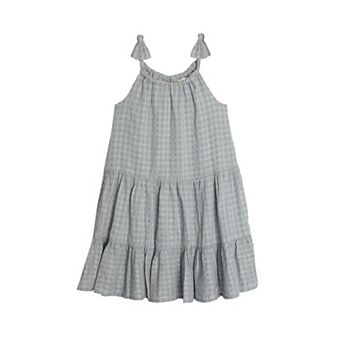 Checkmate Blue Tiered Dress
